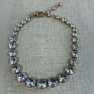 Henri Bendel Rose Gold Tone and Austrian Crystal Necklace